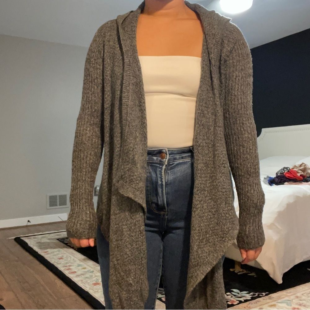 Abercrombie and Fitch Open Front Hooded Cardigan